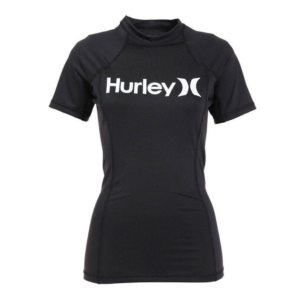 ハーレー（HURLEY）（レディース）ラッシュガード 半袖 Tシャツ レディース OAO 22 CJ7780-010 ブラック UVカット 紫外線対策  UPF50+ マリン、ウィンタースポーツ用品はヴィクトリア