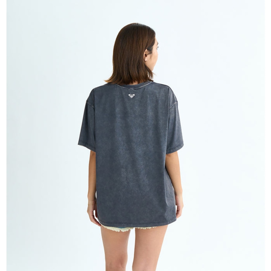 ロキシー（ROXY）（レディース）ラッシュガード 半袖Tシャツ SQUEEZE THE DAY ヴィンテージ風加工 25SURLY252019BBK