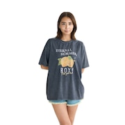 (レディース)ラッシュガード 半袖Tシャツ SQUEEZE THE DAY ヴィンテージ風加工 25SURLY252019BBK