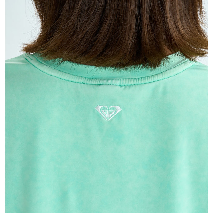 ロキシー（ROXY）（レディース）ラッシュガード 半袖Tシャツ SQUEEZE THE DAY ヴィンテージ風加工 25SURLY252019GRN