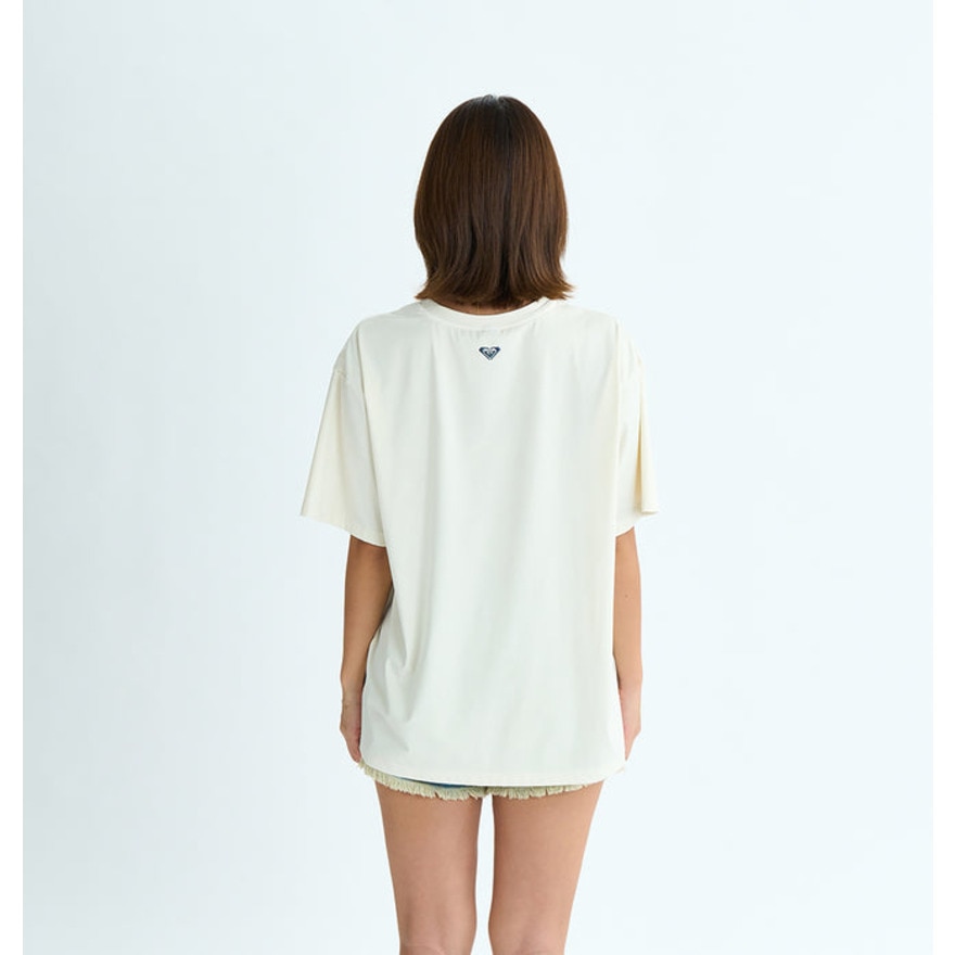 ロキシー（ROXY）（レディース）ラッシュガード 半袖Tシャツ SQUEEZE THE DAY ヴィンテージ風加工 25SURLY252019WHT