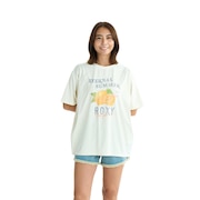 (レディース)ラッシュガード 半袖Tシャツ SQUEEZE THE DAY ヴィンテージ風加工 25SURLY252019WHT