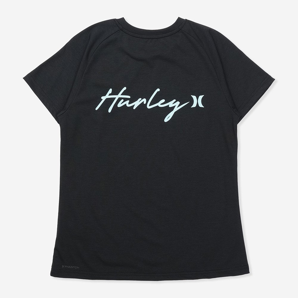 ハーレー（HURLEY）（レディース）ラッシュガード 半袖 ファントム クルーシブ ロゴ WSRG261006-BLK