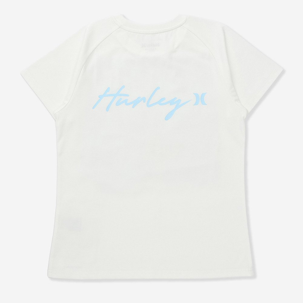 ハーレー（HURLEY）（レディース）ラッシュガード 半袖 ファントム クルーシブ ロゴ WSRG261006-WHT