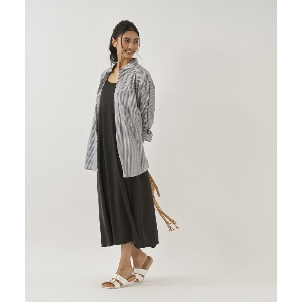 オーシャンパシフィック（Ocean Pacific）（レディース）水着 ラッシュガード オールインワン キャミワンピース UVカット 水陸両用 チャコールグレー 522481-CHA
