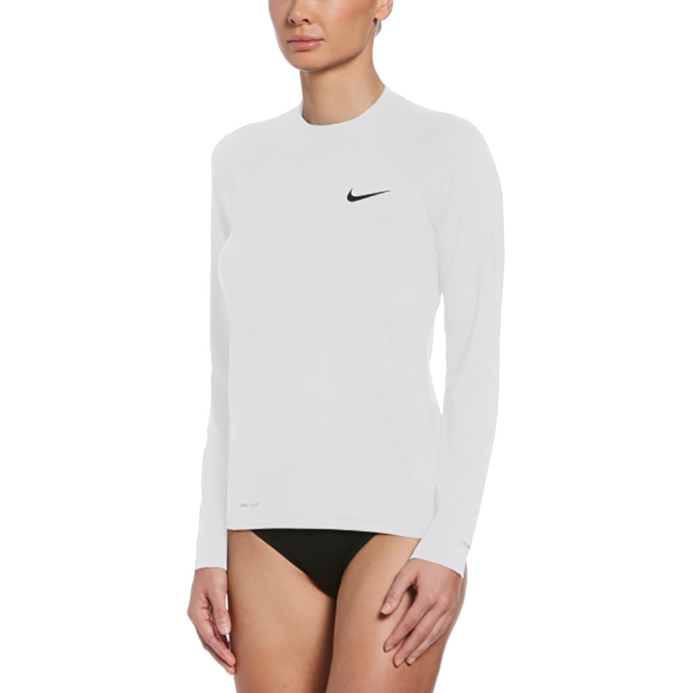 ナイキ（NIKE）（レディース）UPF40+ 速乾 エッセンシャル ロングスリーブ ハイドロガード NESSA386-100 ホワイト