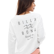 ビラボン（BILLABONG）（レディース）ラッシュガード 長袖 ロゴ ボートネック ラッシュロンT BE013866 WHT