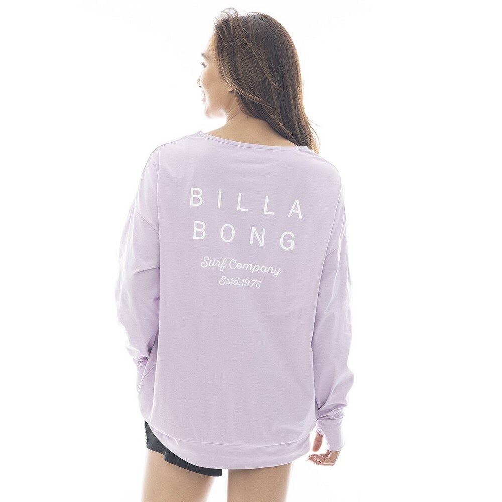 ビラボン（BILLABONG）（レディース）ラッシュガード 長袖 MORFY ロゴ 長袖 ボートネック Tシャツ BF013856 AMS
