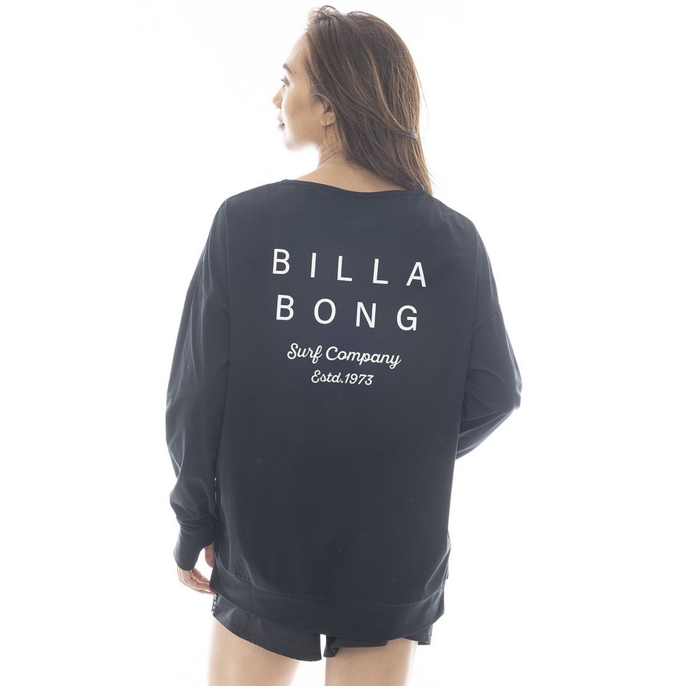 ビラボン（BILLABONG）（レディース）ラッシュガード 長袖 MORFY ロゴ 長袖 ボートネック Tシャツ BF013856 BLK