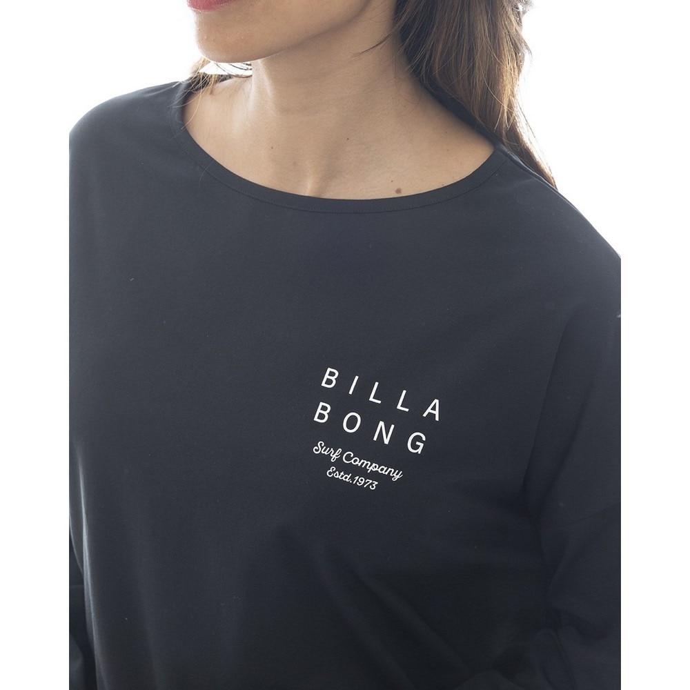 ビラボン（BILLABONG）（レディース）ラッシュガード 長袖 MORFY ロゴ 長袖 ボートネック Tシャツ BF013856 BLK