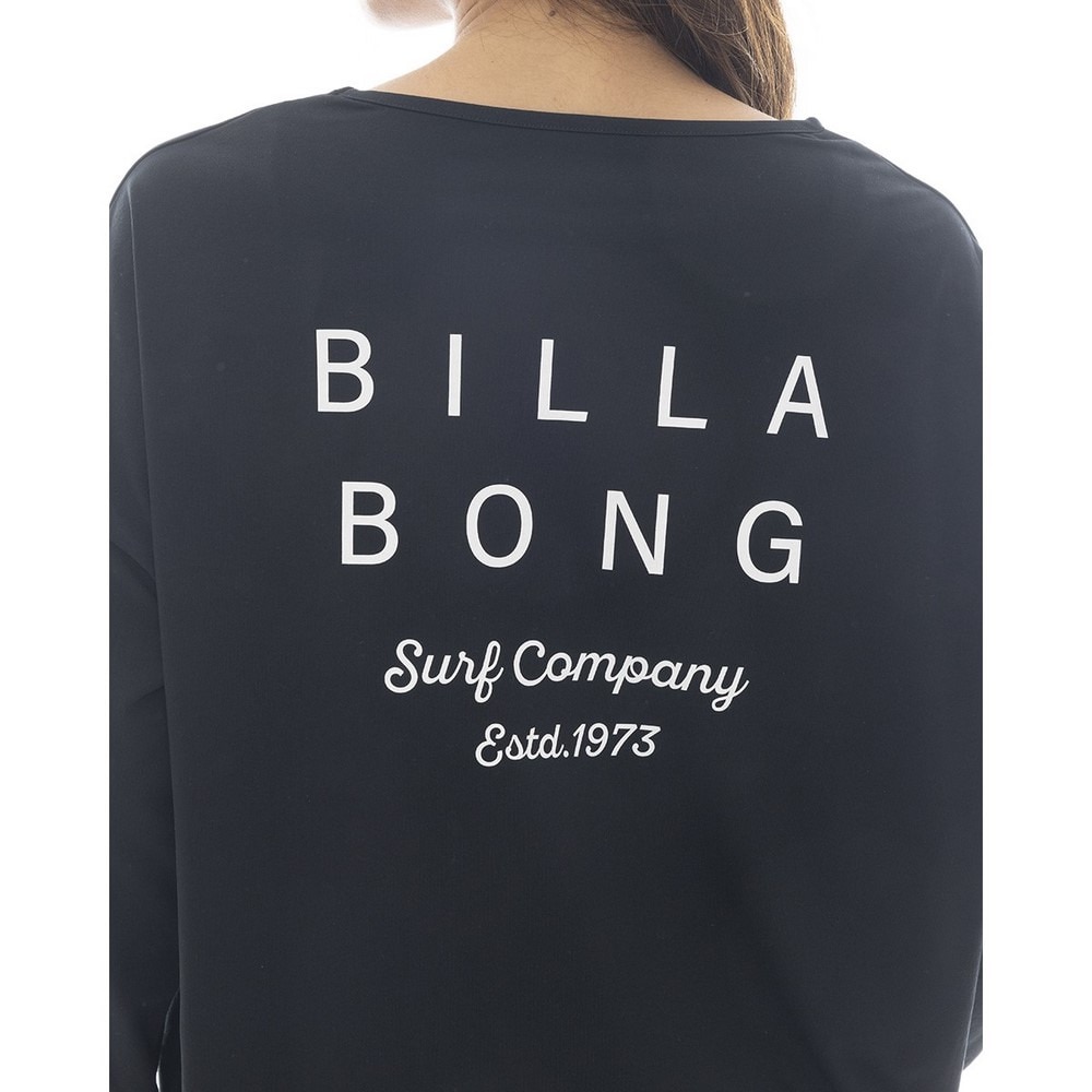 ビラボン（BILLABONG）（レディース）ラッシュガード 長袖 MORFY ロゴ 長袖 ボートネック Tシャツ BF013856 BLK