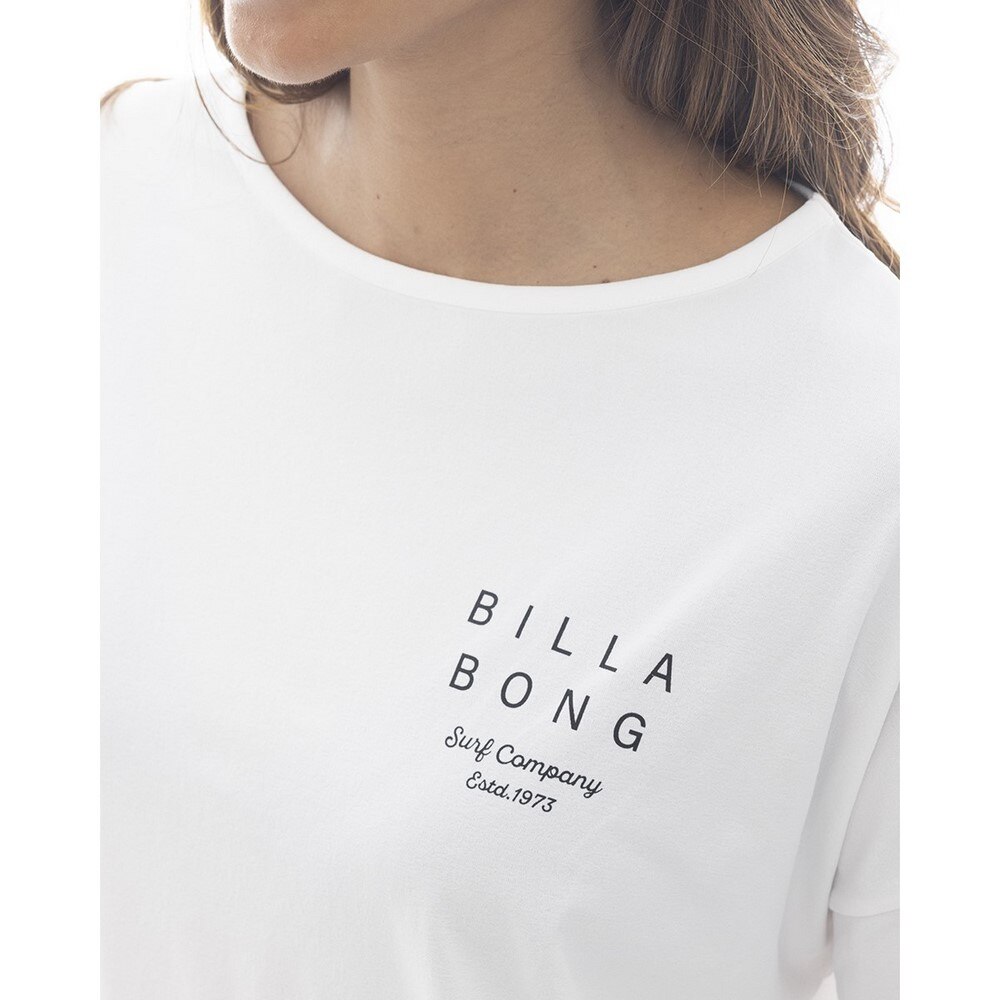 ビラボン（BILLABONG）（レディース）ラッシュガード 長袖 MORFY ロゴ 長袖 ボートネック Tシャツ BF013856 WHT