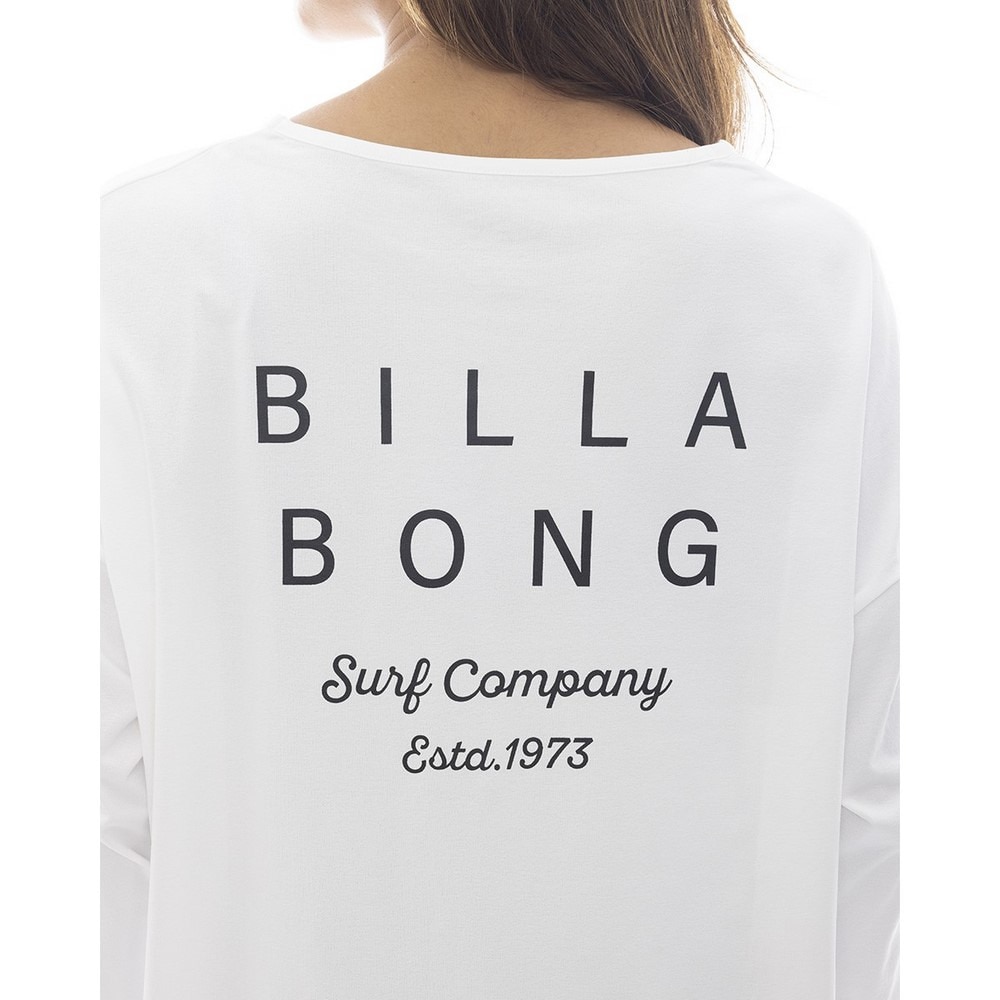 ビラボン（BILLABONG）（レディース）ラッシュガード 長袖 MORFY ロゴ 長袖 ボートネック Tシャツ BF013856 WHT