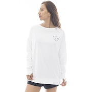 (レディース)ラッシュガード 長袖 MORFY ロゴ 長袖 ボートネック Tシャツ BF013856 WHT