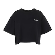 (レディース)ラッシュガード 半袖 サーフ クロップド Tシャツ BE04C850 BLK