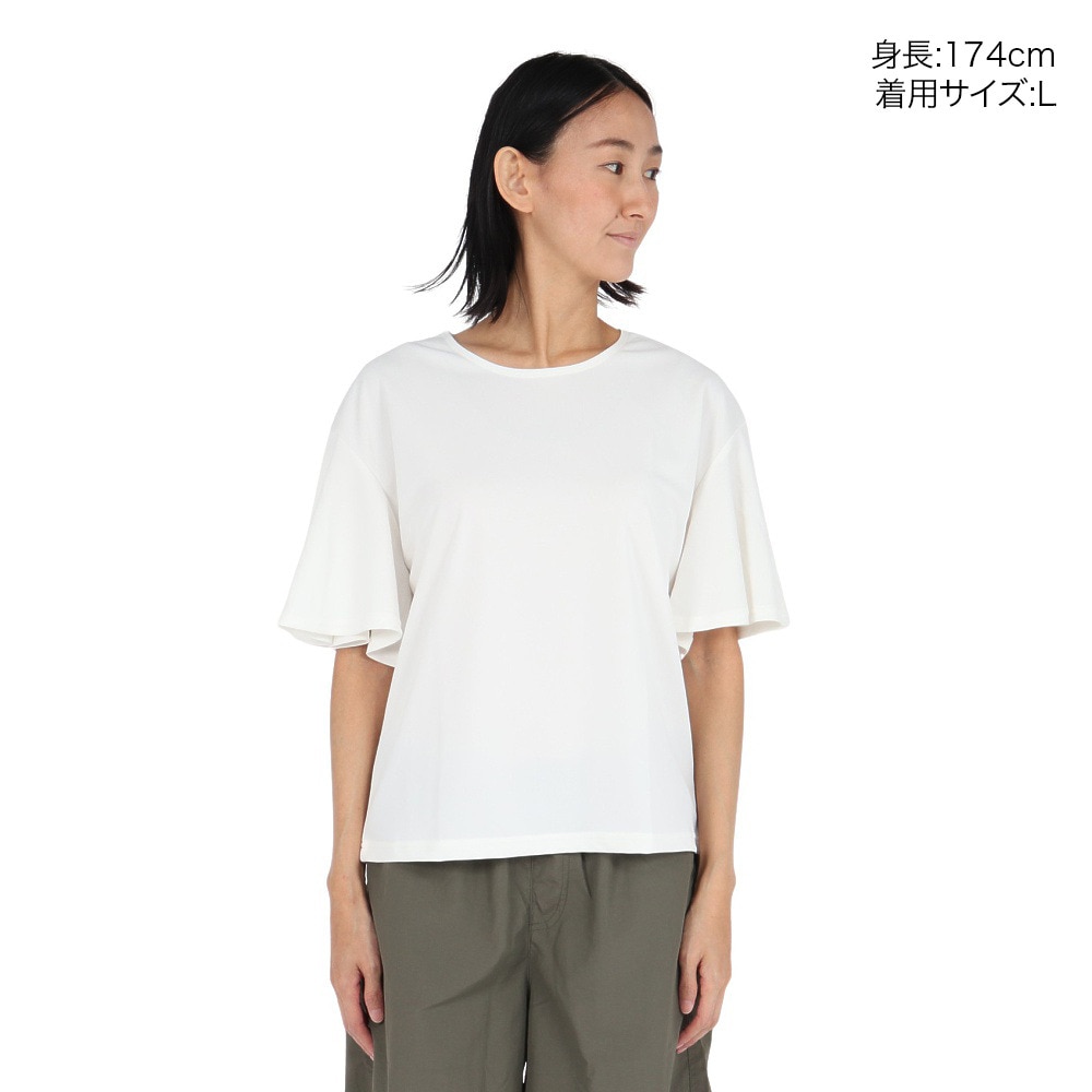 アクア（AQA）（レディース）ラッシュガード 半袖 フレアシャツ Lサイズ KW-4656 WT L