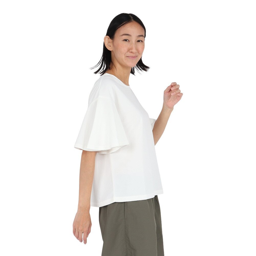 アクア（AQA）（レディース）ラッシュガード 半袖 フレアシャツ Lサイズ KW-4656 WT L