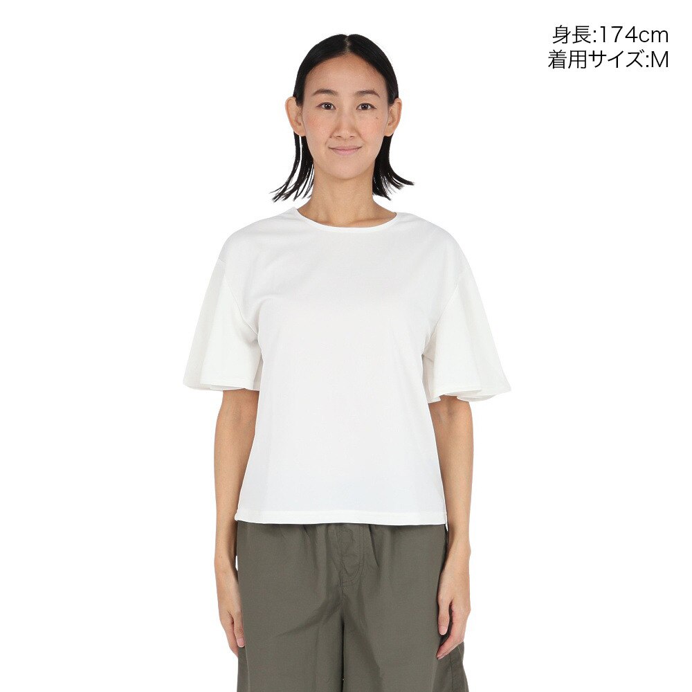 アクア（AQA）（レディース）ラッシュガード 半袖 フレアシャツ Mサイズ KW-4656 WT M