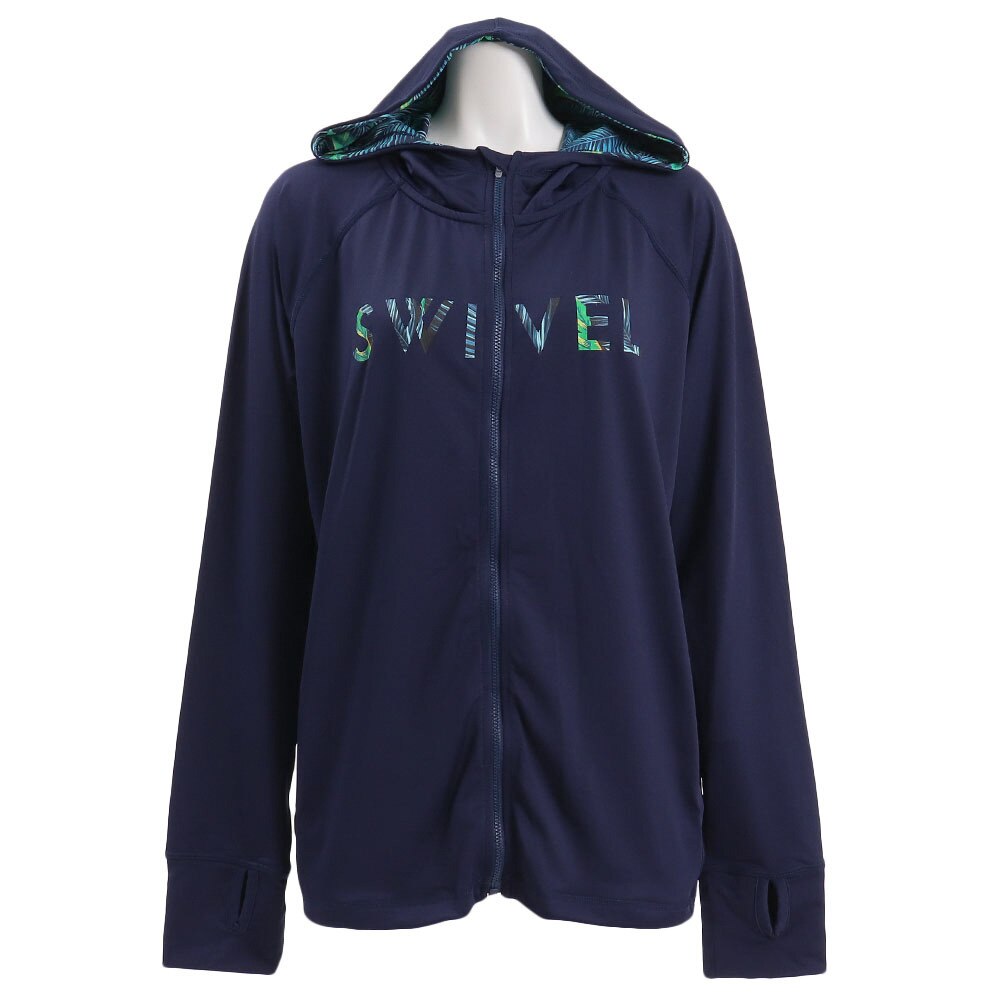  【多少の傷汚れありの為大奉仕】ラッシュガード レディース LONG SLV ジップ パーカー 582SW9CD2506 NVY