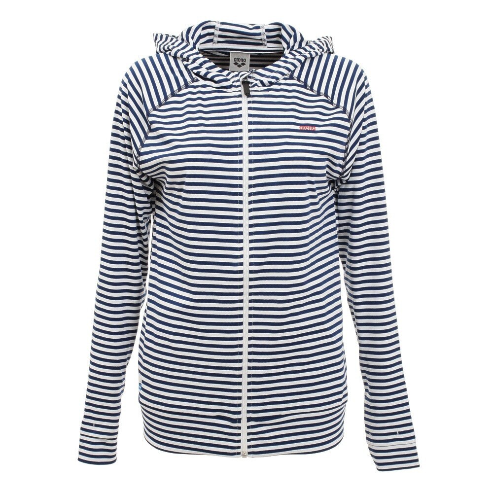 アリーナ アリーナ Arena レディース T Body パーカー ラッシュガード ネイビー 紺 ボーダー Asn 0404w Nvy 水陸両用 撥水 Uvカット 紫外線対策 吸汗 速乾 普段着 マリン ウィンタースポーツ用品はヴィクトリア