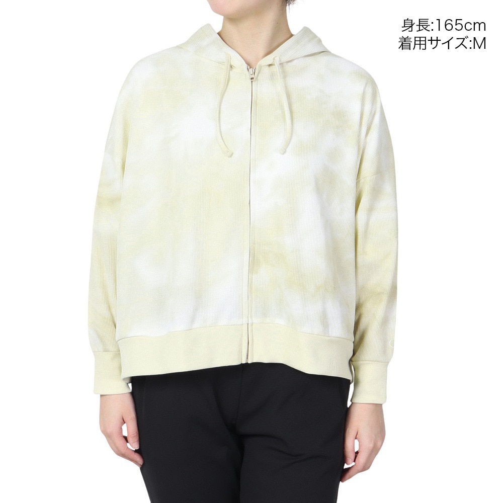 オーシャンパシフィック（Ocean Pacific）（レディース）UVカット 速乾 ワッフルジップ ラッシュガード パーカー 522488BEG ベージュ タイダイ 水陸両用