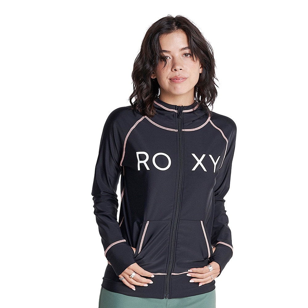 ロキシー（ROXY）（レディース）ラッシュガード 長袖 パーカー UVカット 紫外線対策 吸汗速乾 RASHIE PARKA RLY225054BLK