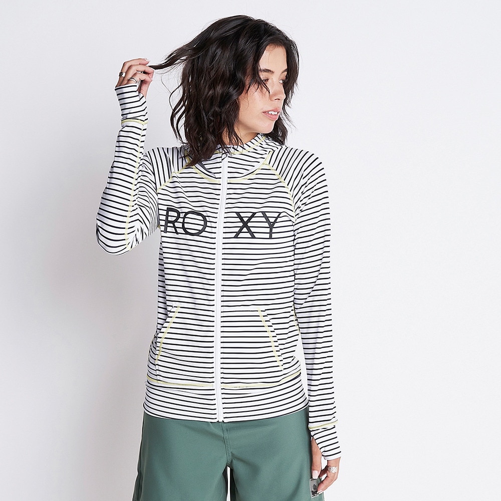 ロキシー（ROXY）（レディース）ラッシュガード 長袖 パーカー UVカット 紫外線対策 吸汗速乾 RASHIE PARKA RLY225054NBO ボーダー