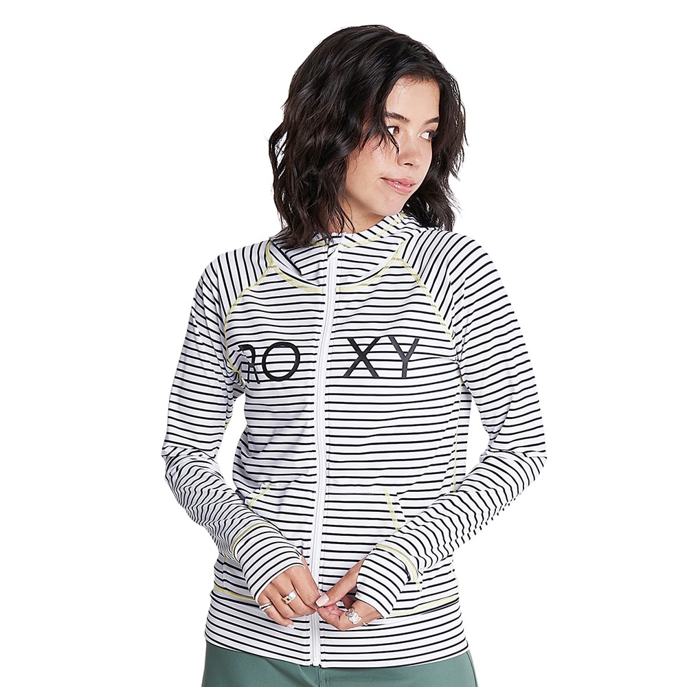 ロキシー（ROXY）（レディース）ラッシュガード 長袖 パーカー UVカット 紫外線対策 吸汗速乾 RASHIE PARKA RLY225054NBO ボーダー
