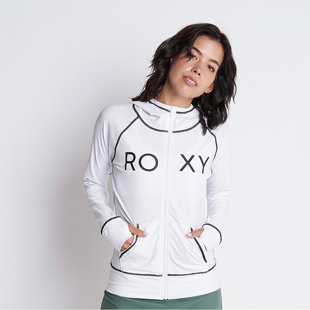 ロキシー（ROXY）（レディース）ラッシュガード 長袖 パーカー UVカット 紫外線対策 吸汗速乾 RASHIE PARKA RLY225054WHT