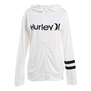 ハーレー（HURLEY）（レディース）ラッシュガード 長袖 パーカー ジップフーディ ONE AND ONLY WRG2100001-WHT ホワイト UVカット 紫外線対策 UPF50+ 水陸両用