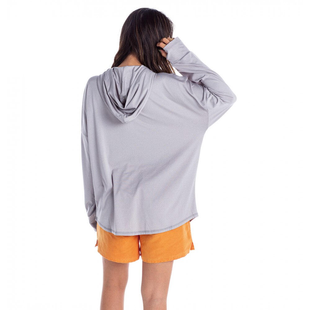 ロキシー（ROXY）（レディース）ラッシュガード 長袖 パーカー レディース グレー UVカット 紫外線対策 LEAF WAVE RASH 21SU RLY212009 GRY