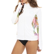 (レディース)ラッシュガード 長袖 パーカー ジップ SURF CAPSULE ZIP UP HOODED BD013854 WHT