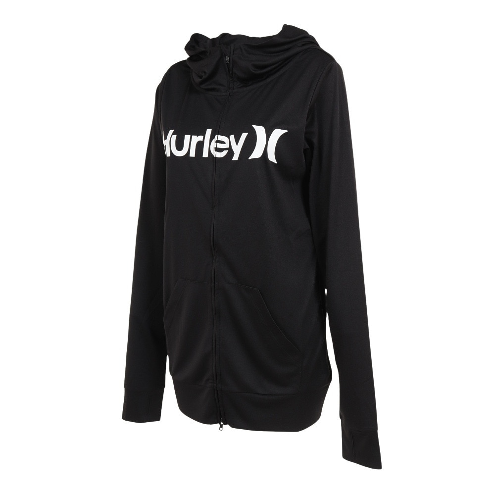 ハーレー（HURLEY）（レディース）UPF50+ 速乾 軽量 ストレッチ フルジップ パーカー ラッシュ RASH ONE AND ONLY WRG2320015-BLK