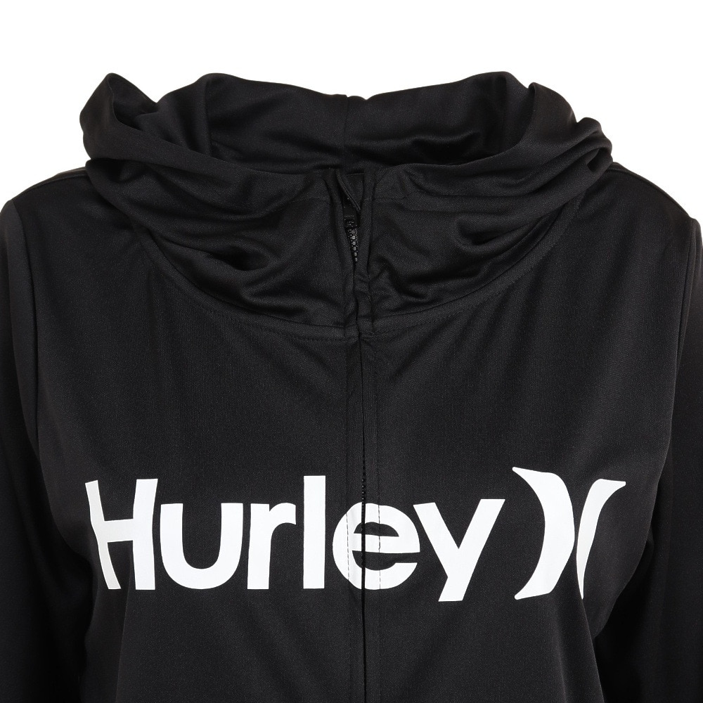 ハーレー（HURLEY）（レディース）UPF50+ 速乾 軽量 ストレッチ フルジップ パーカー ラッシュ RASH ONE AND ONLY WRG2320015-BLK
