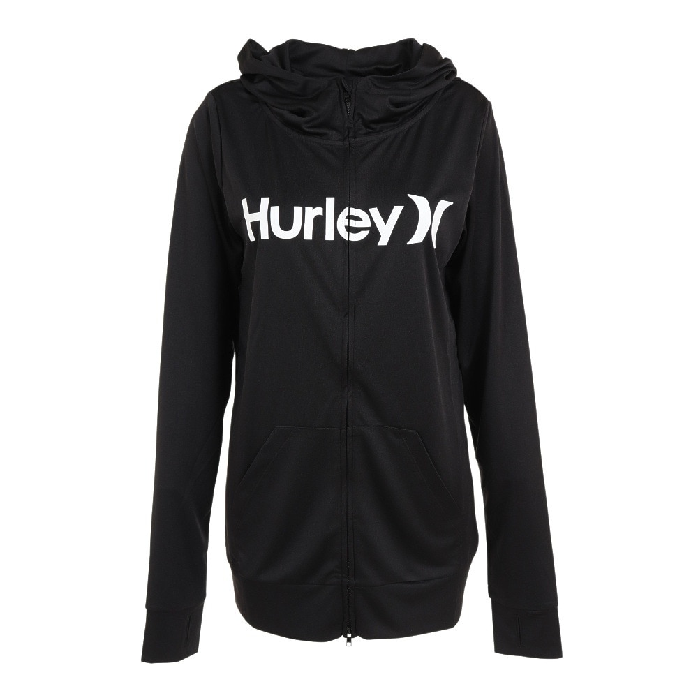 ハーレー（HURLEY）（レディース）ラッシュガード 長袖 フルジップ パーカー UVカット UPF50+ 紫外線対策 RASH ONE AND  ONLY WRG2320015-BLK