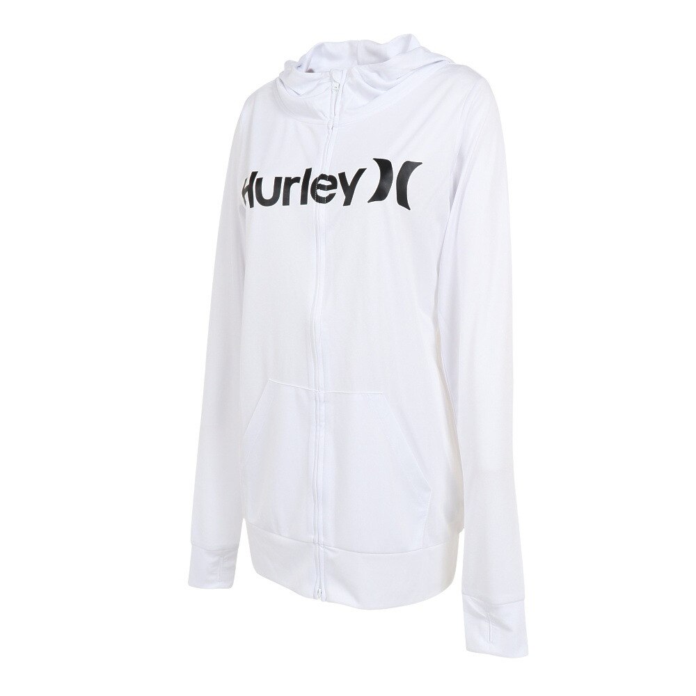 ハーレー（HURLEY）（レディース）ラッシュガード パーカー フルジップ 長袖 UVカット UPF50+ 紫外線対策 RASH ONE AND ONLY WRG2320015-WHT