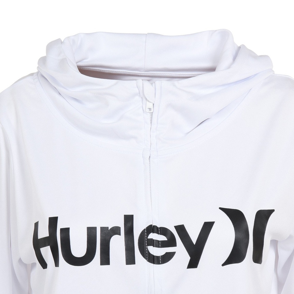 ハーレー（HURLEY）（レディース）ラッシュガード パーカー フルジップ 長袖 UVカット UPF50+ 紫外線対策 RASH ONE AND ONLY WRG2320015-WHT