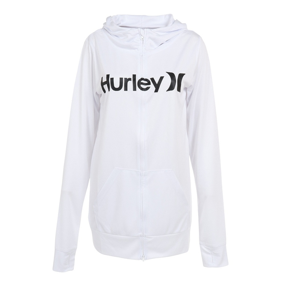 ハーレー（HURLEY）（レディース）ラッシュガード パーカー フルジップ 長袖 UVカット UPF50+ 紫外線対策 RASH ONE AND  ONLY WRG2320015-WHT