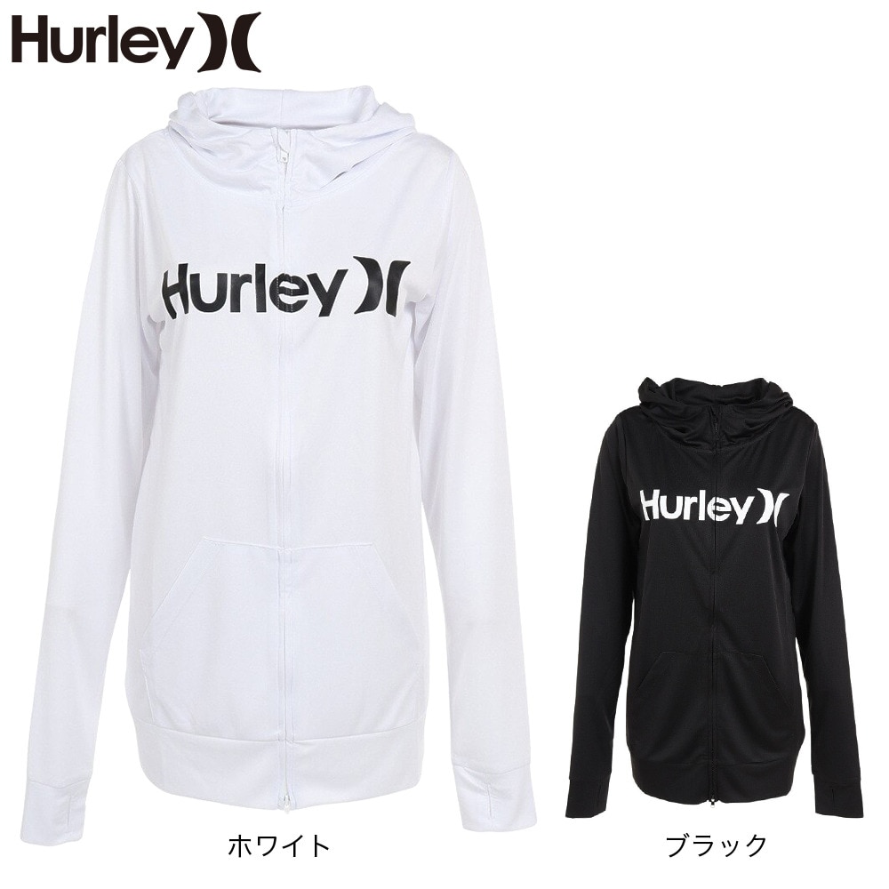 ハーレー（HURLEY）（レディース）UPF50+ 速乾 軽量 ストレッチ フルジップ パーカー ラッシュ RASH ONE AND ONLY WRG2320015-WHT