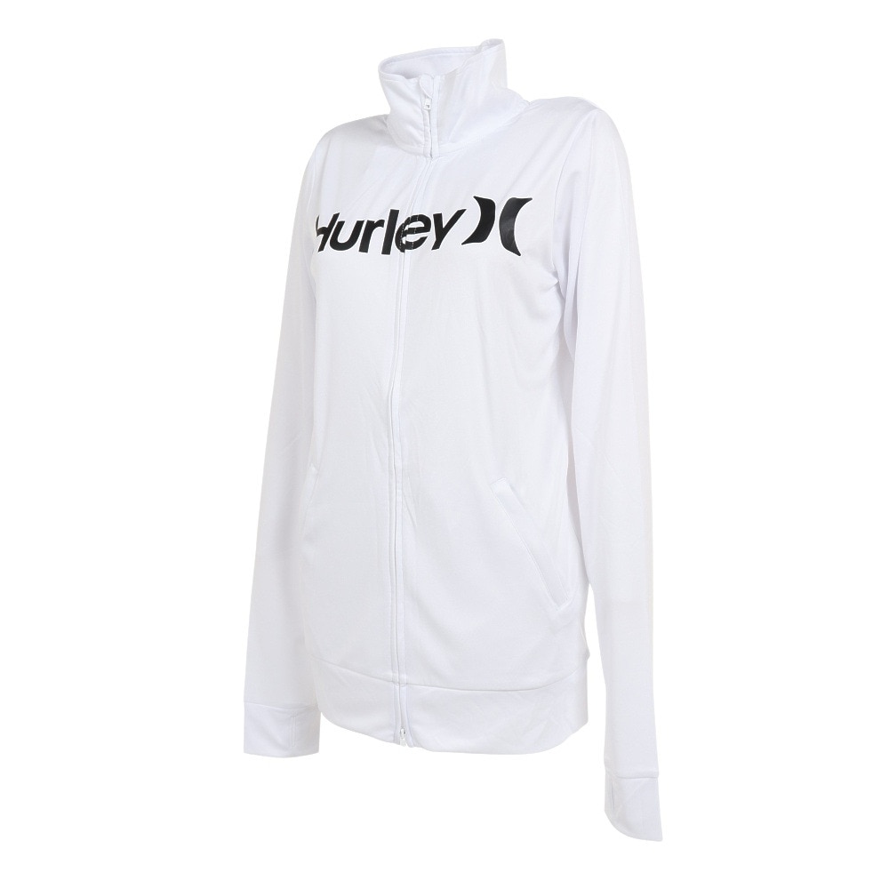 ハーレー（HURLEY）（レディース）ラッシュガード フルジップ ジャージ 長袖 UVカット UPF50+ 紫外線対策 ASH ONE AND ONLY WRG2320016-WHT