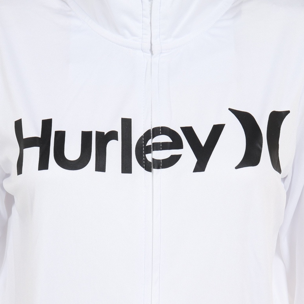 ハーレー（HURLEY）（レディース）ラッシュガード フルジップ ジャージ 長袖 UVカット UPF50+ 紫外線対策 ASH ONE AND ONLY WRG2320016-WHT