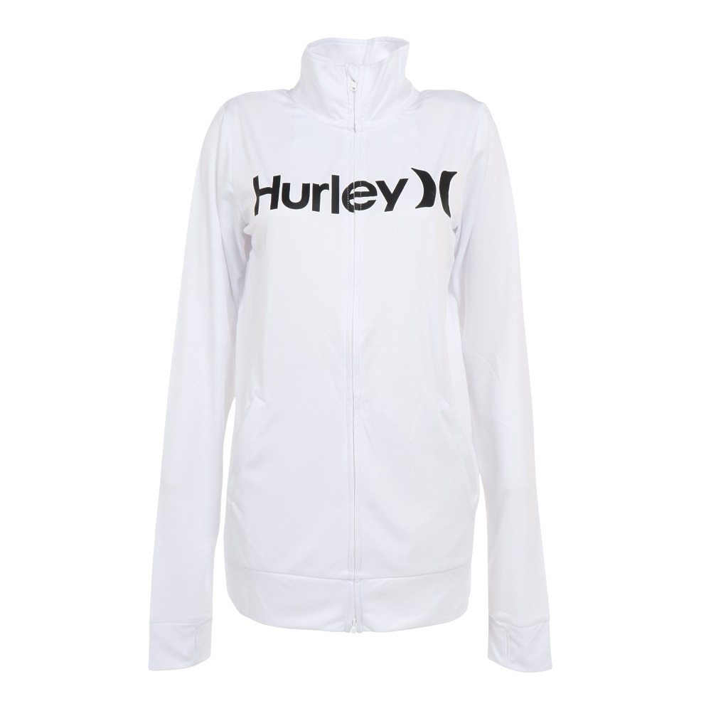 ハーレー（HURLEY）（レディース）ラッシュガード フルジップ ジャージ 長袖 UVカット UPF50+ 紫外線対策 ASH ONE AND ONLY WRG2320016-WHT