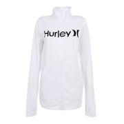 ハーレー（HURLEY）（レディース）ラッシュガード フルジップ ジャージ 長袖 UVカット UPF50+ 紫外線対策 ASH ONE AND ONLY WRG2320016-WHT