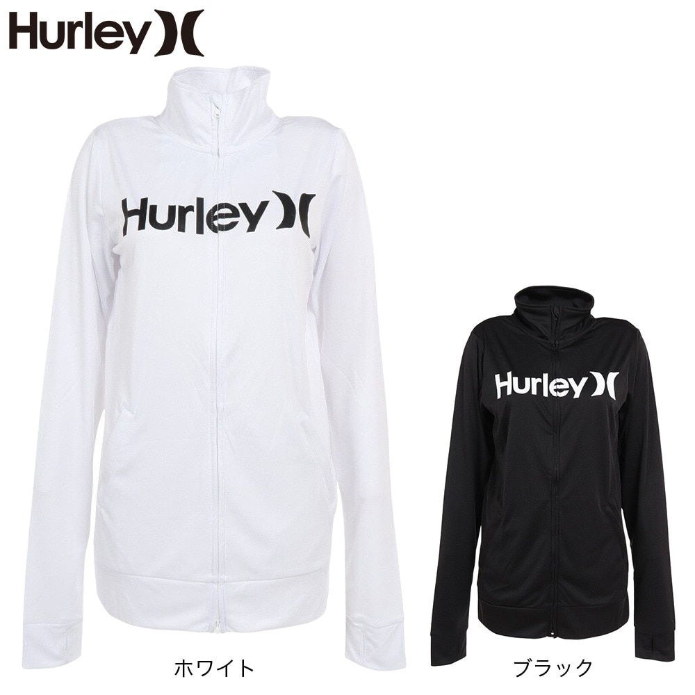 ハーレー（HURLEY）（レディース）ラッシュガード フルジップ ジャージ 長袖 UVカット UPF50+ 紫外線対策 ASH ONE AND ONLY WRG2320016-WHT