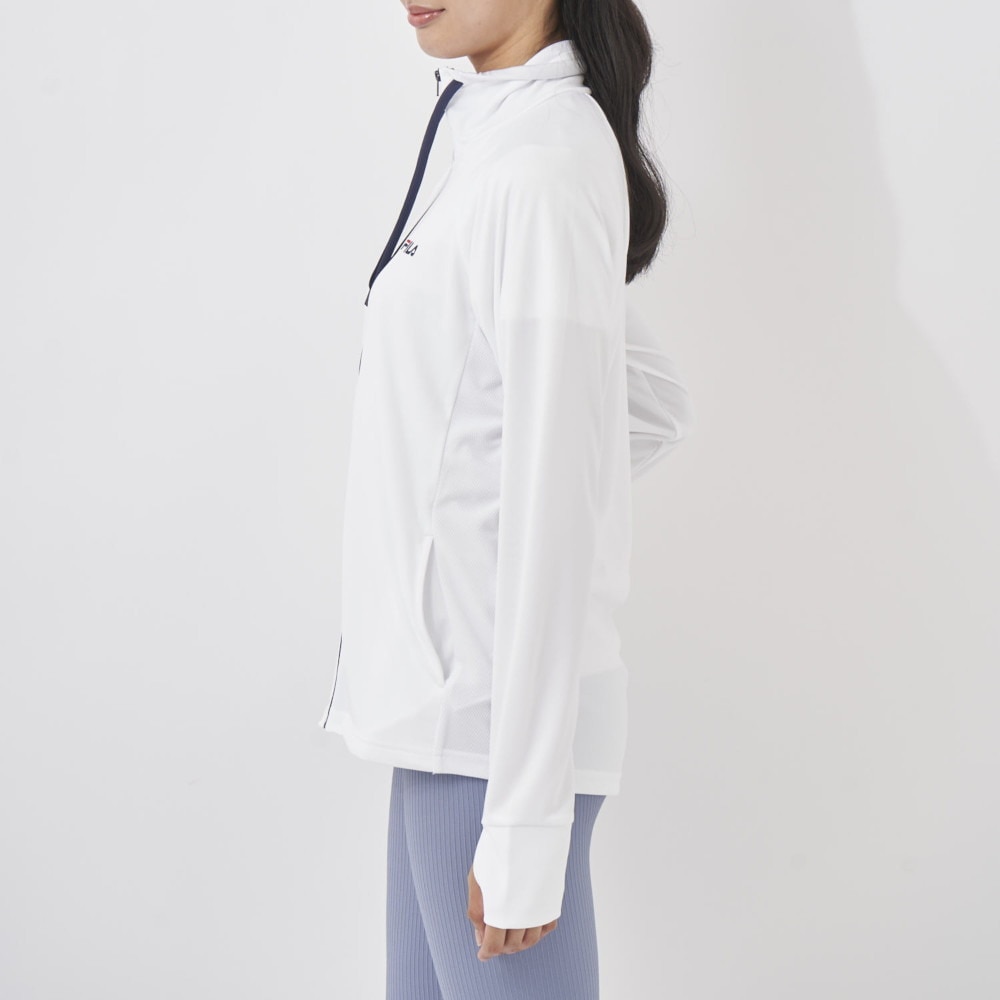 フィラ（FILA）（レディース）ラッシュガード 長袖 スムースUVウェア 脇メッシュ 324671-WT 接触冷感