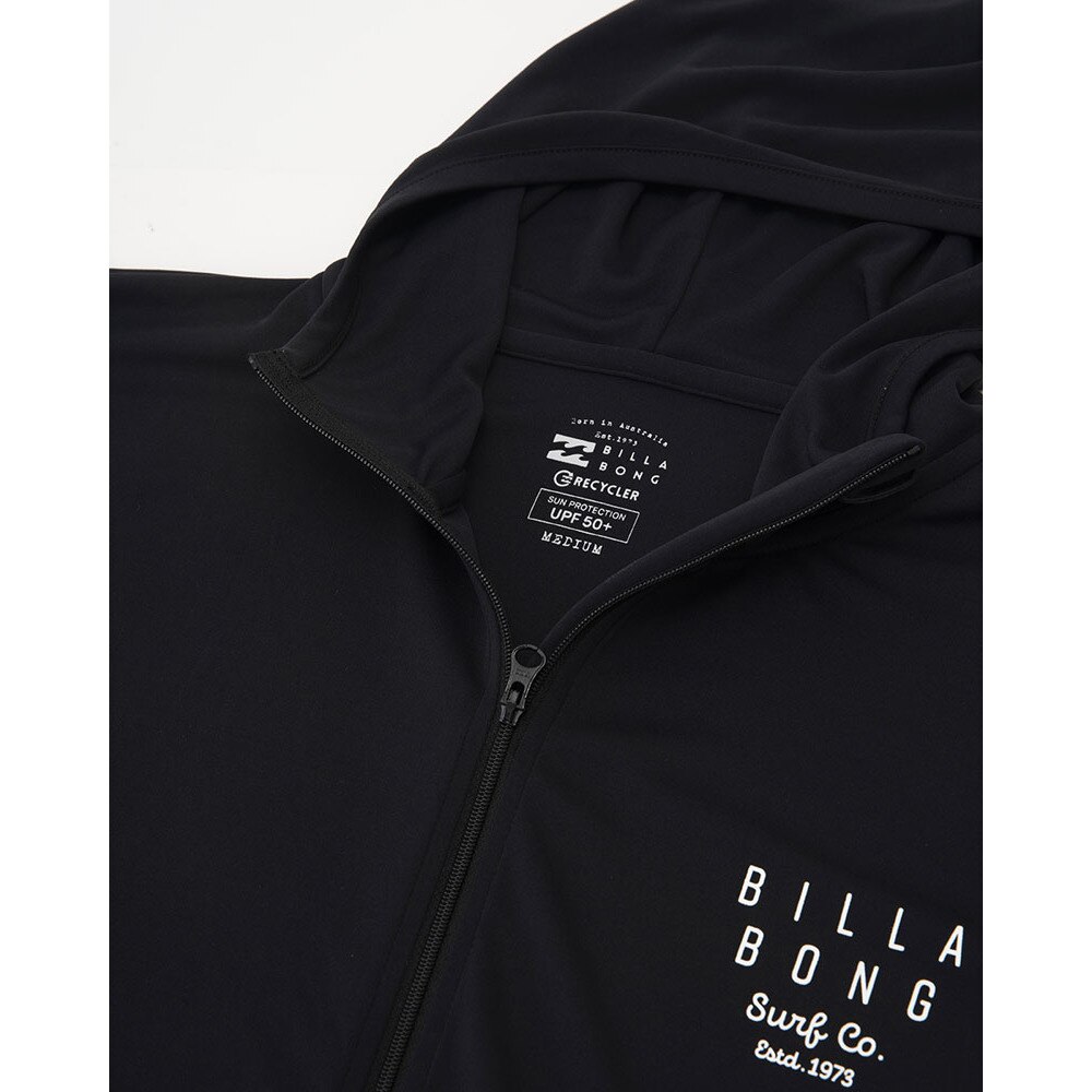 ビラボン（BILLABONG）（レディース）ラッシュガード 長袖 ジップアップ フーデッドパーカー BE013862 BLK