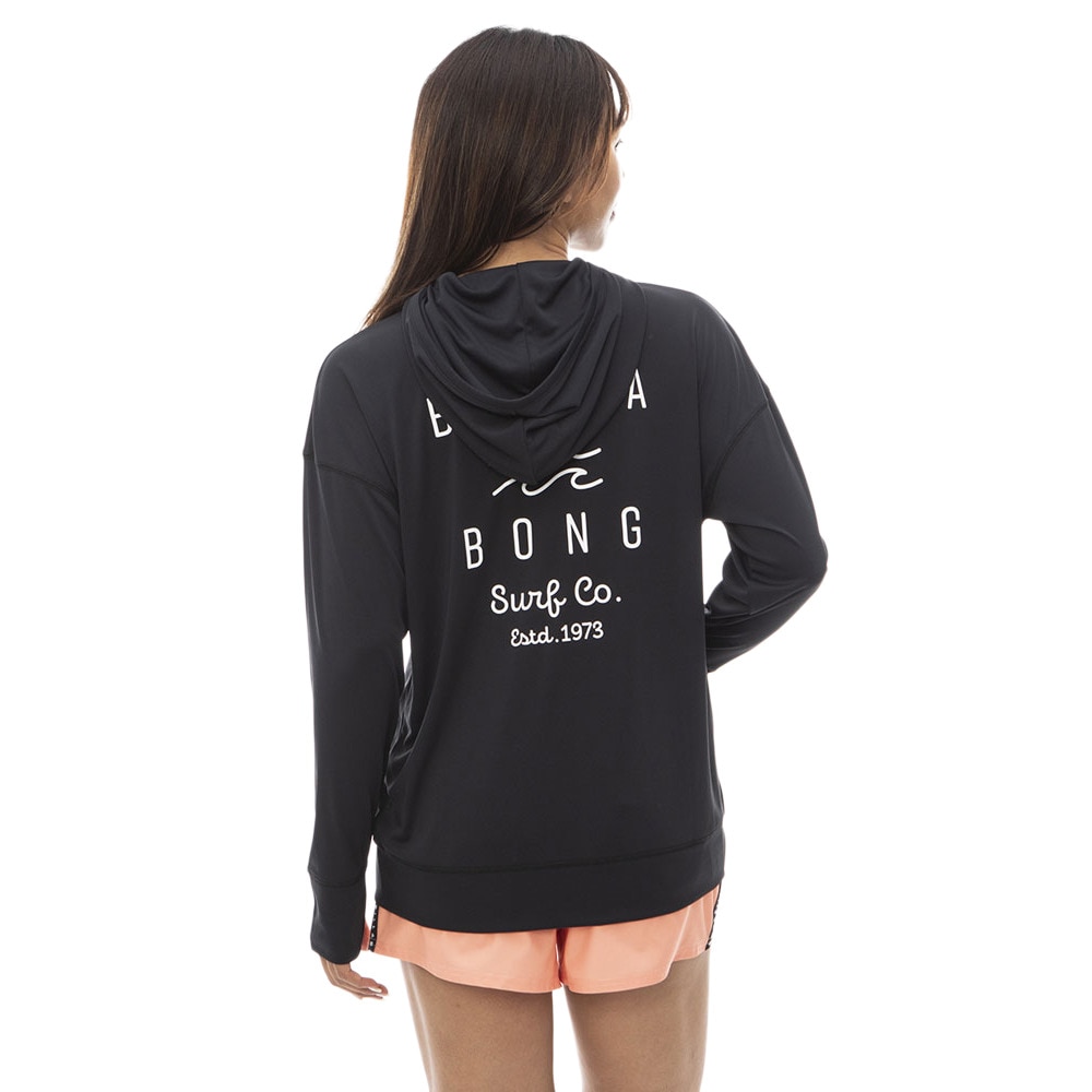 ビラボン（BILLABONG）（レディース）ラッシュガード 長袖 ジップアップ フーデッドパーカー BE013862 BLK