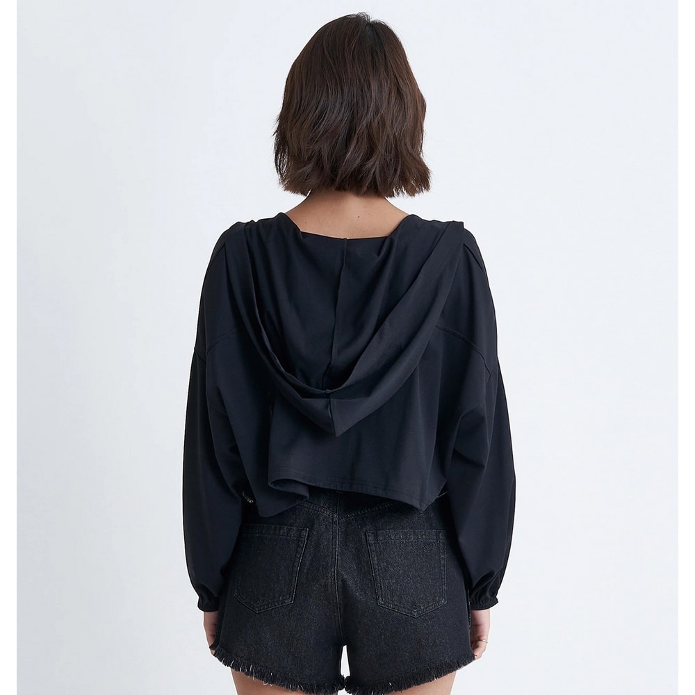 ロキシー（ROXY）（レディース）ラッシュガード 長袖 ジップ パーカー PLAYA CROPPED 24SURLY242043BBK
