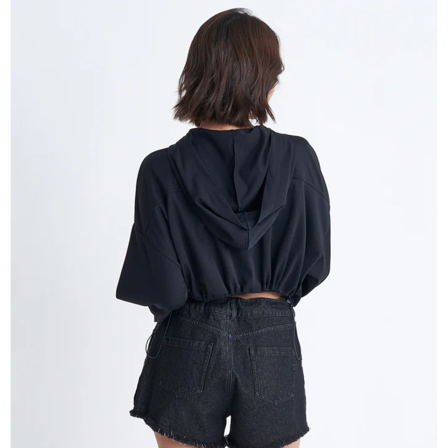 ロキシー（ROXY）（レディース）ラッシュガード 長袖 ジップ パーカー PLAYA CROPPED 24SURLY242043BBK