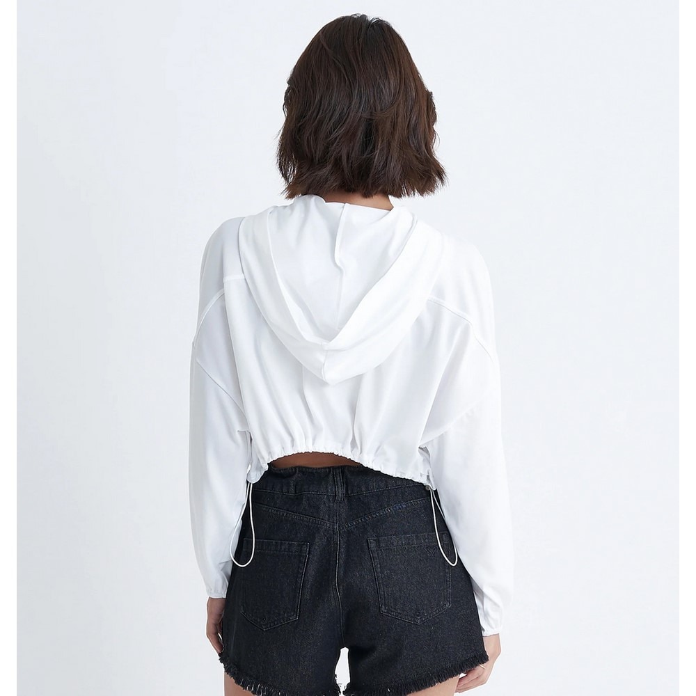 ロキシー（ROXY）（レディース）ラッシュガード 長袖 ジップ パーカー PLAYA CROPPED 24SURLY242043WHT
